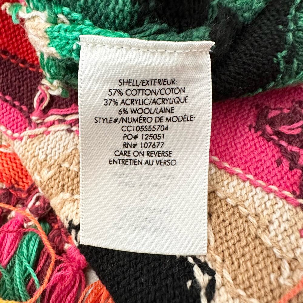 ALICE + OLIVIA Reva Print Fringe Peplum Multi-Color Tank Top - Picture 4 of 5